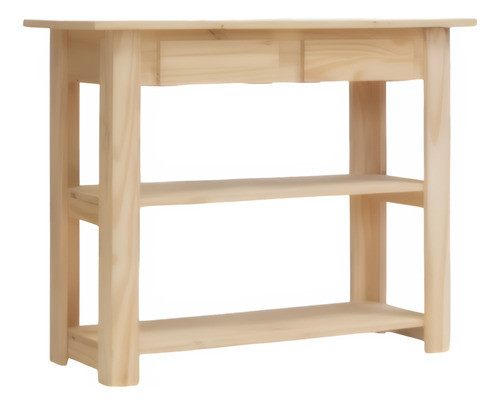 Mesa Arrime Auxiliar / Desayunador Estantes Y Cajones 100 Cm 0