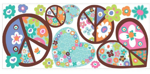 Roommates Rmk1621gm Heart - Peace Sign Peel - Adhesivo De Pa 0