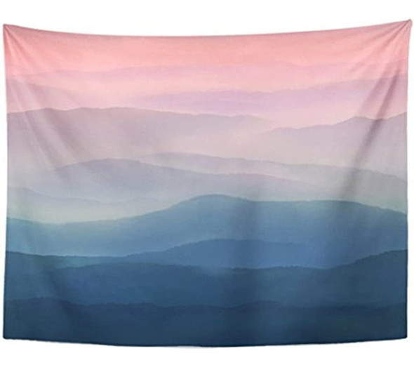 Tompop Tapiz Grey Hazy Pastel Sky En Acuarela Azul Rosa Alta 0