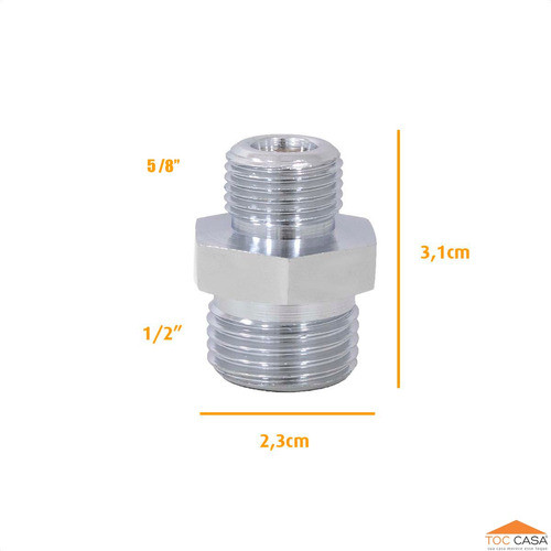 Niple De Redução 5/8 X 1/2 Em Metal Cromado 1