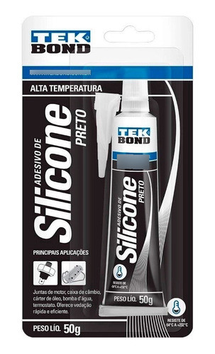 Cola Silicone Bisnaga Alta Temperatura Preto 50g Tekbond 0