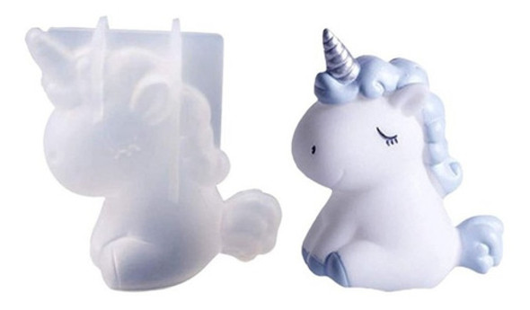 Molde Silicona Para Resina Epoxy Unicornio Vela Jabon 0