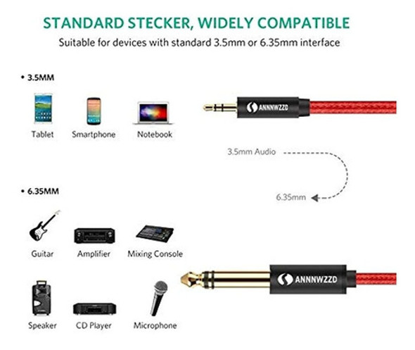 Cable De Audio Estereo Linkinperk De 3,5 Mm A 6,35 Mm Rs, C 1