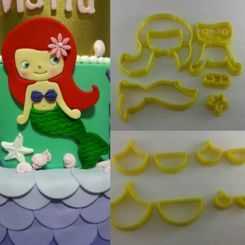 Cortador Sereia Ariel Grande 12 Cm 1