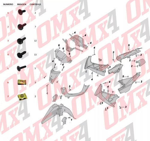 Kit Tornillos De Carenado Para Honda New Wave 110 / Nf 100 1