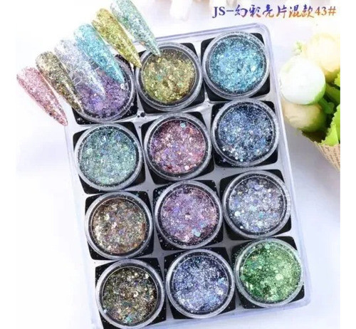 Glitter Cola De Sirena Baby Glam Colores Paris Night X12 1