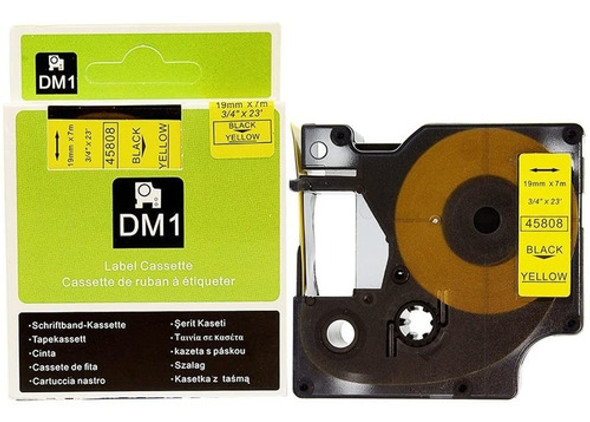 Cinta Dymo Compatible Dm1 19mm Negro/amarillo D1 45808 0