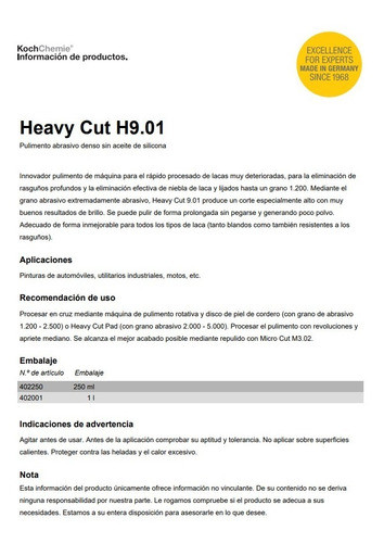 Koch Chemie H9 Heavy Cut 1lt 1