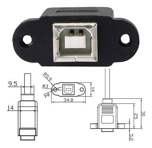 Gelrhonr Tipo U Micro Usb De 5 Pines Macho A Usb Tipo B 2.0 1