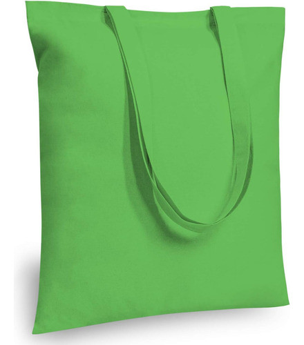 Bolsas De Compras Algodón Verde Lima 40x38 Cm, Paquete De 6 0
