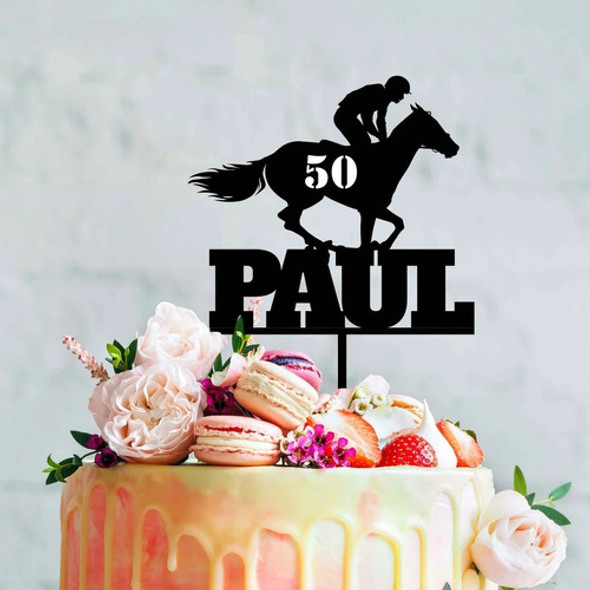 Cake Topper Adorno Cumple Caballo Equitación Personalizado 1