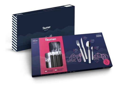 Juego De Cubiertos 24 Piezas Acero Inox Negro 0