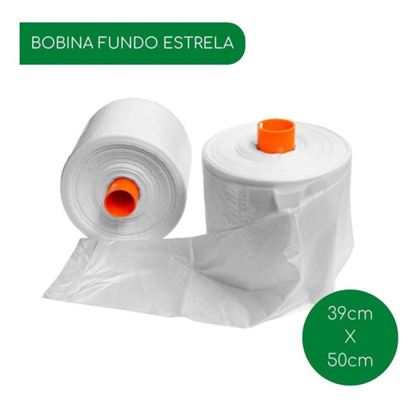 Bobina Picotada Fundo Estrela Tamg 39x50 500un Saco Plástico 0