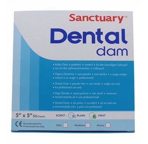Goma Dique Sanctuary Dental Dam 5x5 Pack X52 Odontología 0