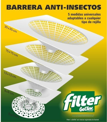 Filtro Rejilla Plástico Anti Insectos 20x20 (x12 Uni) Geltek 1