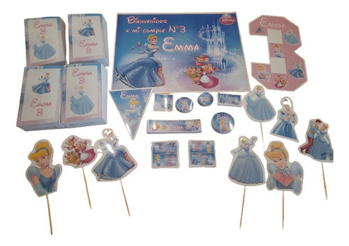 Kit Cumple Candy Bar Cenicienta Impreso Y Cortado 0