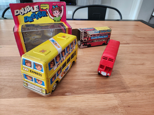 Lote Colectivos Antiguos Doble Decker A Fricción. Doble Piso 1