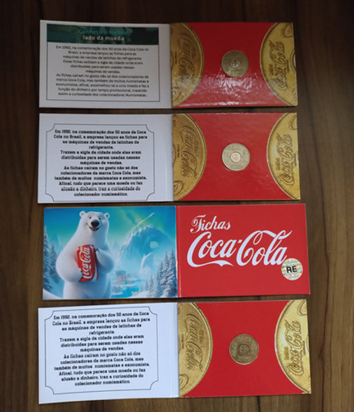 Coleção Com 4 Blisters Com Fichas Diferentes Da Coca Cola 1 Coleção Com 4 Blisters Com Fichas Diferentes Da Coca Cola 1