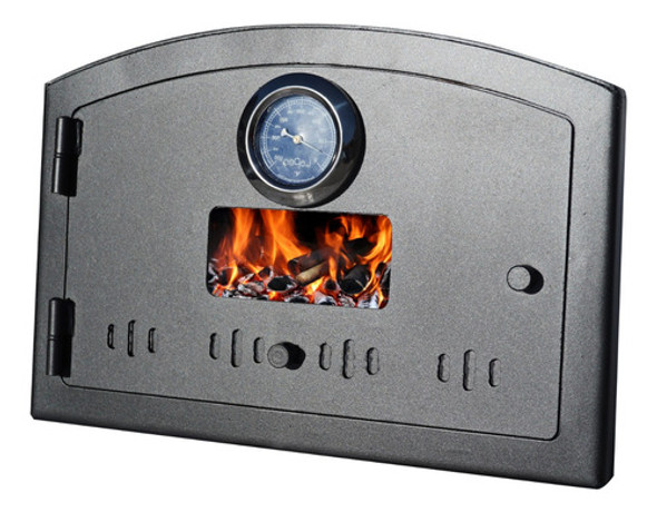 Puerta Horno De Barro C/reloj Vidrio Regulación - Lepen 0