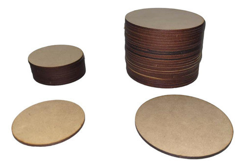 Base Círculos En Fibrofacil Mdf 3mm 8cm Por 100und 0