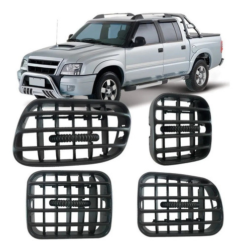 Difusor 4 Tela Saida Do Ar Blazer S10 Grafite 2005 2006 2007 0