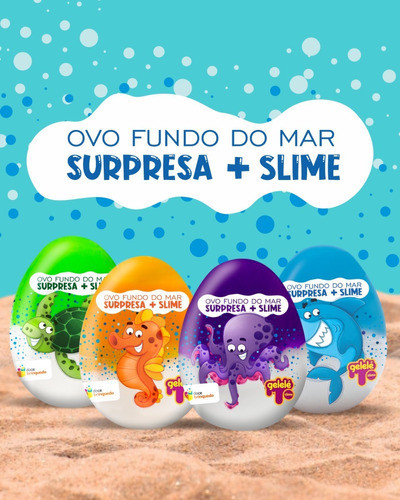 4 Und Ovos Surpresa Slime Fundo Do Mar 140g - Doce Brinquedo 1