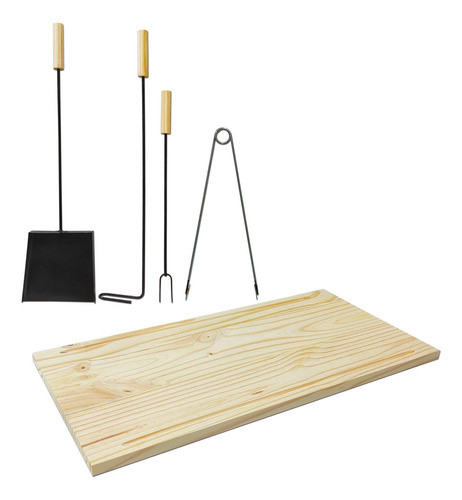 Juego Asador Set De Asado Tabla 60x30 Cm + Accesorios  C1026 0