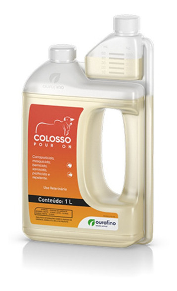 Colosso Pour On 1 Litro Ouro Fino Carrapatos Bernes Insetos 0
