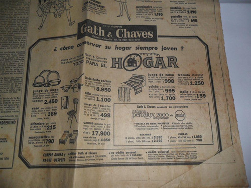 Antigua Publicidad 1968 Gath & Chaves Sabana Percalux 2000 0