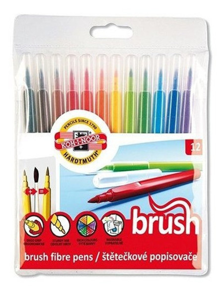 Marcadores Koh I Noor Punta Pincel X12 Unidades 0