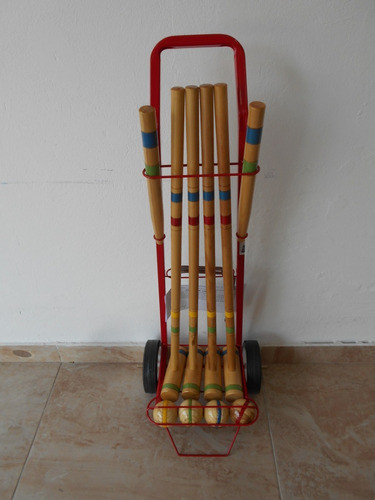 Juego De Croquet 72 Cm. En Carro De 4 Palos Tissus 1