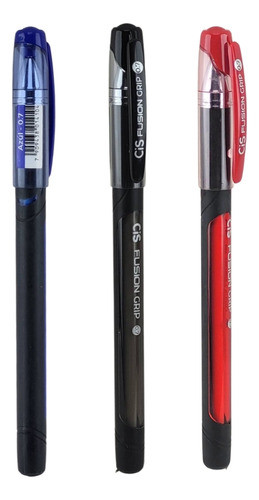 Caneta Esferográfica 0.7mm Fusion Grip Azul Vermelho E Preto 1