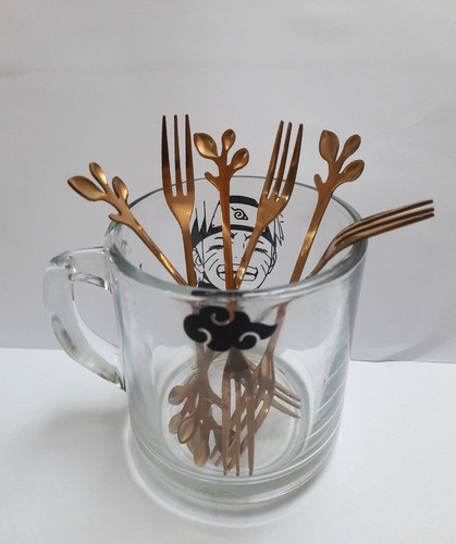 X12 Tenedor Copetin Postre Dorado Acero Inoxidable De 12 Cm 0