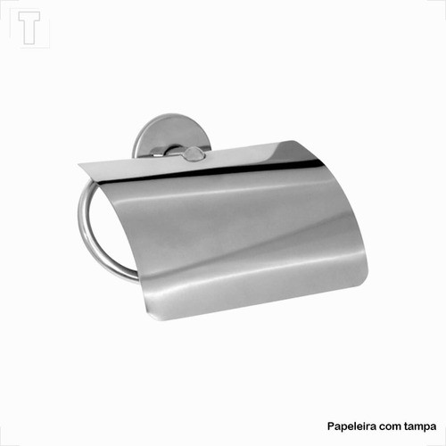 Kit Acessorios Para Banheiro Redondo Cromado 5 Pecas Silver 1