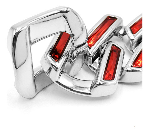 Elo De Corrente 25mm X 24mm Prata/ Vermelho Ro.152028 1