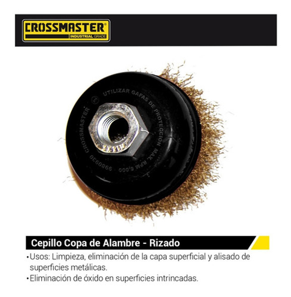 Cepillos De Copa Alambre Rizado Amoladora Crossmaster 125 Mm 1