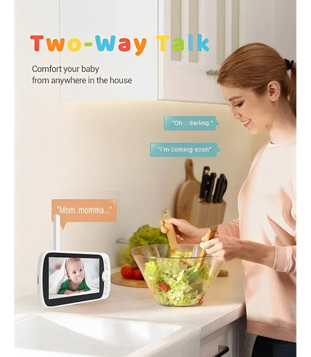 Babá Eletrônica Babymonitor Tela 5  Alcance De Até 100m 1