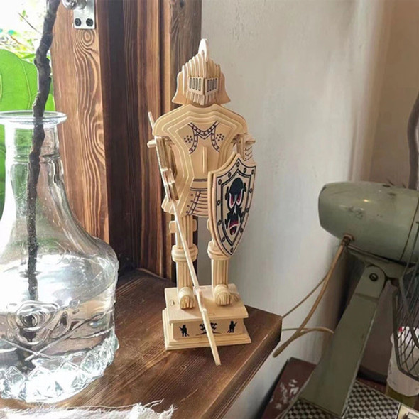 Puzzle Rompecabezas Figura 3d Caballero Lanza Madera Escudo 1