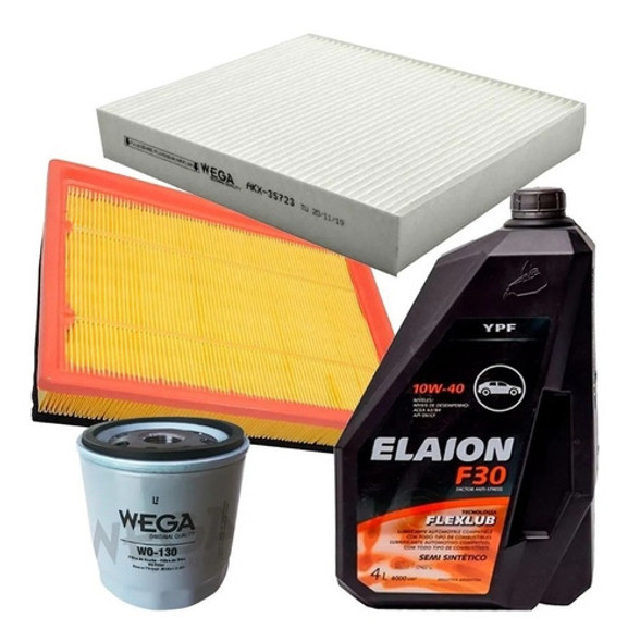 Kit Filtros Wega + Ypf Elaion F30 10w40 Chevrolet Prisma 0