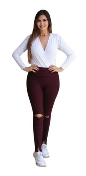 Calça  Leggin Com Recorte No Joelho 0