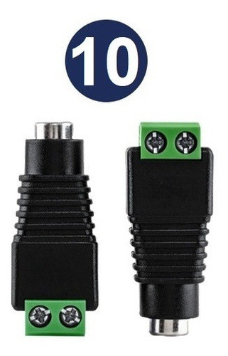 Conector Plug P4 Borne Kit 10 Peças Camera Cftv Fonte Femea 1