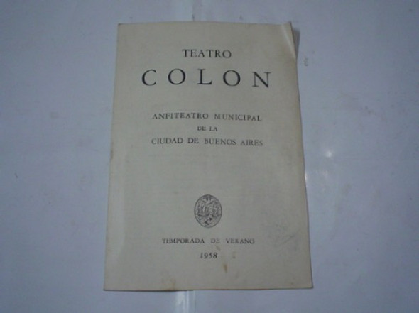Teatro Colon 1958 Zar Saltan A. Matiello E. Sivieri F Romito 1