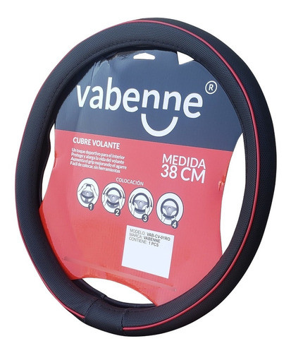 Funda Cubre Volante Microperforado Rojo Protege Auto Camione 0