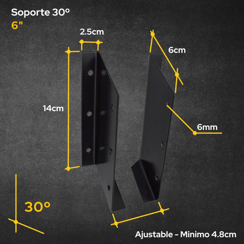 Caja Fijacion Tirante 2x6 3x6 Con Caida 30° Grados Techo 1