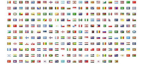 12 Banderas De Países 30 X 45 Cm Oficiales Refuerzo Y Sogas 1