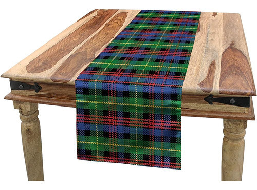 Camino De Mesa A Cuadros Lunares, Diseño Clásico De Tartán E 0