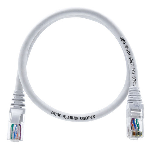 Kit 10 Patch Cord Cat5e Utp Lan Rj45 Injetado 50cm Branco 0