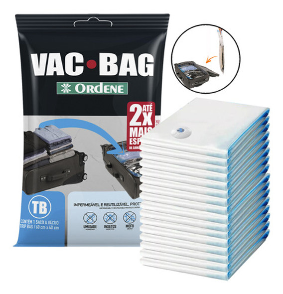 16 Saco Organizador A Vácuo Trip Bag Viagem Mala 60x40cm 0