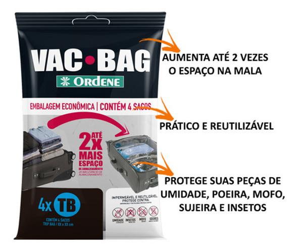 16 Saco Organizador A Vácuo Trip Bag Viagem Mala 60x40cm 1