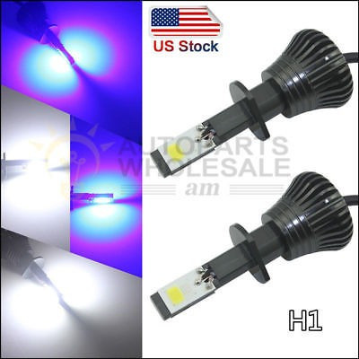 2pcs H1 Luz Led Cob Bombillas Bicolor Blanco/azul Coche Nieb 1